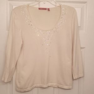 Women's elegant cream top, Anne Klein